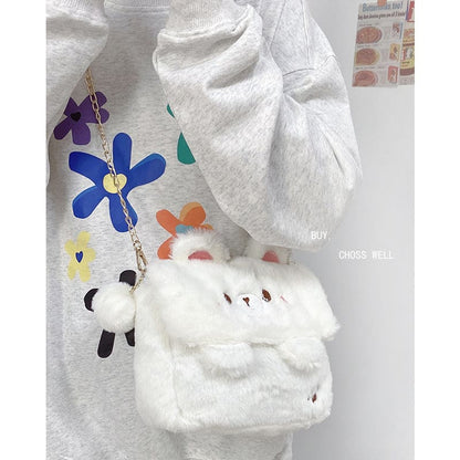 Kawaii Kuma Bear White Brown Sholder Bag ON454 - bag