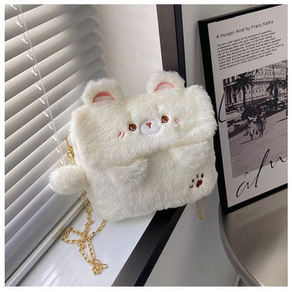 Kawaii Kuma Bear White Brown Sholder Bag ON454 - White - bag