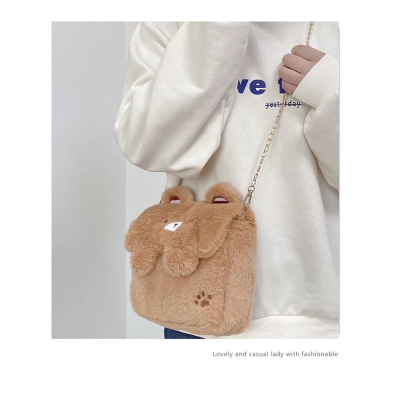 Kawaii Kuma Bear White Brown Sholder Bag ON454 - bag