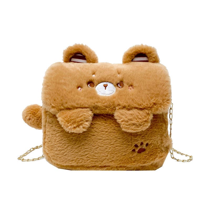 Kawaii Kuma Bear White Brown Sholder Bag ON454 - bag