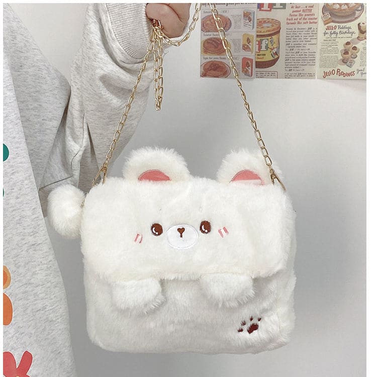 Kawaii Kuma Bear White Brown Shoulder Bag ON454 - bag