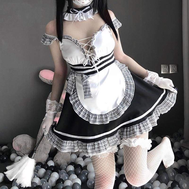 Kawaii Lace Maid Dress Maid Outfit Uniform EG16551 - Egirldoll