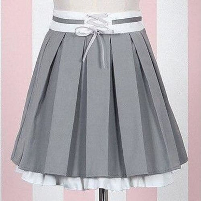 Kawaii Lolita Gray Coat +Gothic Blouse And Skirt Set Suit EG15098 - Egirldoll