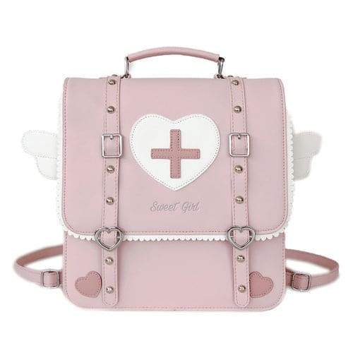 Kawaii Lolita Medic Angel Wings Nurse Backpack ON468 - Pink