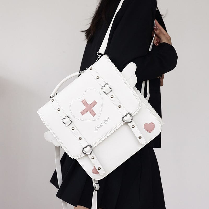 Kawaii Lolita Medic Angel Wings Nurse Backpack ON468 - White