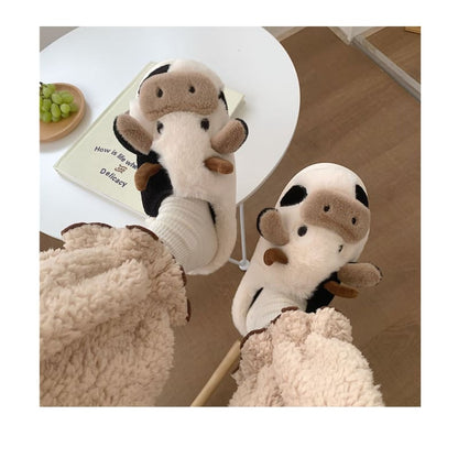 Kawaii Milk Cow Cute Sheet Homewear Slippers ME20 - Egirldoll