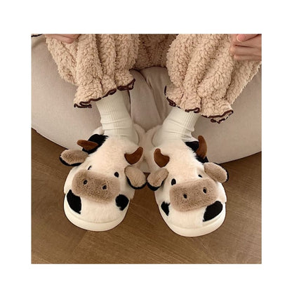 Kawaii Milk Cow Cute Sheet Homewear Slippers ME20 - Egirldoll