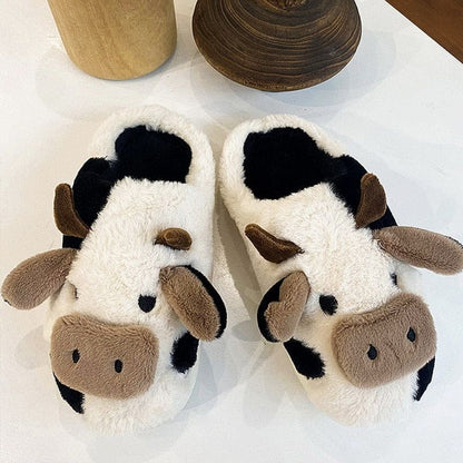 Kawaii Milk Cow Cute Sheet Homewear Slippers ME20 - Egirldoll