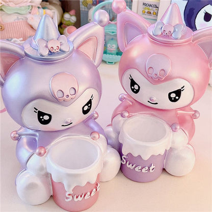 Kawaii Pastel Purple Pink Kuromi Pen Holder and Coin Bank ON543 - Egirldoll