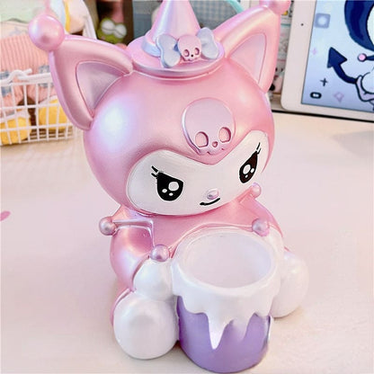 Kawaii Pastel Purple Pink Kuromi Pen Holder and Coin Bank ON543 - Egirldoll