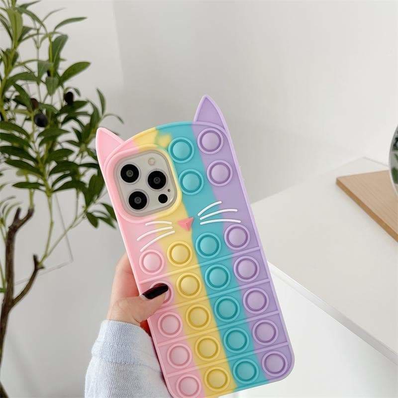Kawaii Pastel Rainbow Cat Ears Sweet Phone Case SS1782 - Egirldoll
