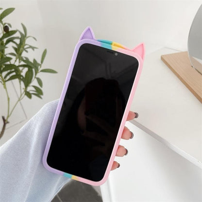 Kawaii Pastel Rainbow Cat Ears Sweet Phone Case SS1782 - Egirldoll