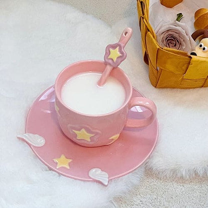 Kawaii Pink CardCaptor Sakura Stars Wings Ceramic Cup ON148 - Egirldoll