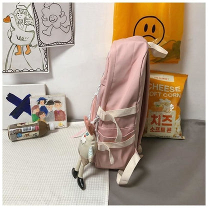 Kawaii Pink Cartoon Mesh Pendant Large Backpack SP16535 - Egirldoll