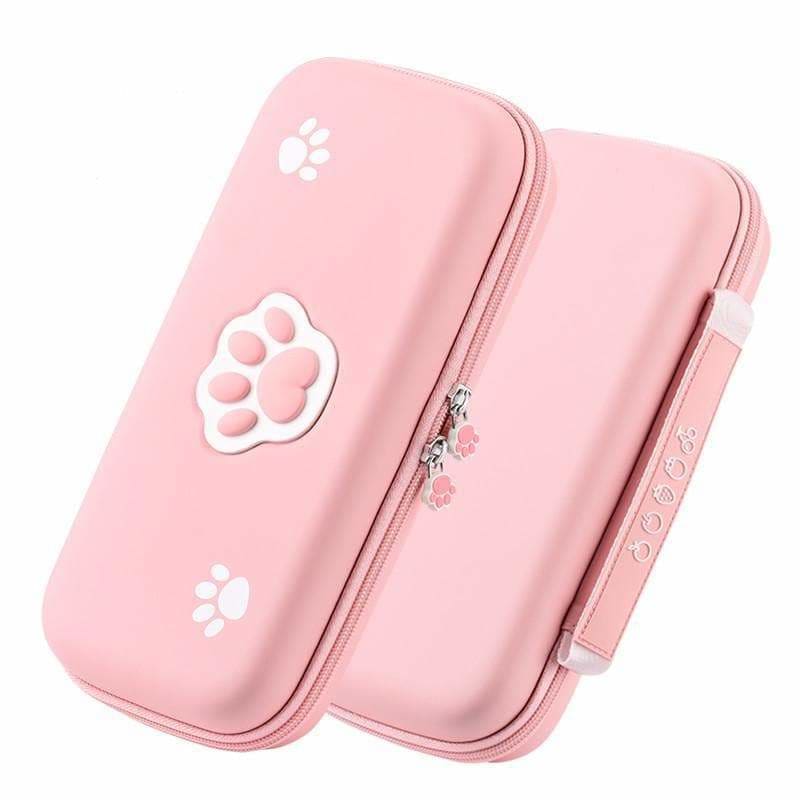 Kawaii Pink Cat Pastel Cute Paw Switch Protect Case and Store Bag SP16187 - Egirldoll