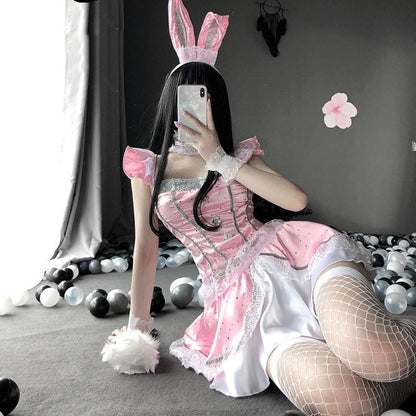 Kawaii Pink Sparkles Cute Bunny Girl Set EE0945 - Egirldoll