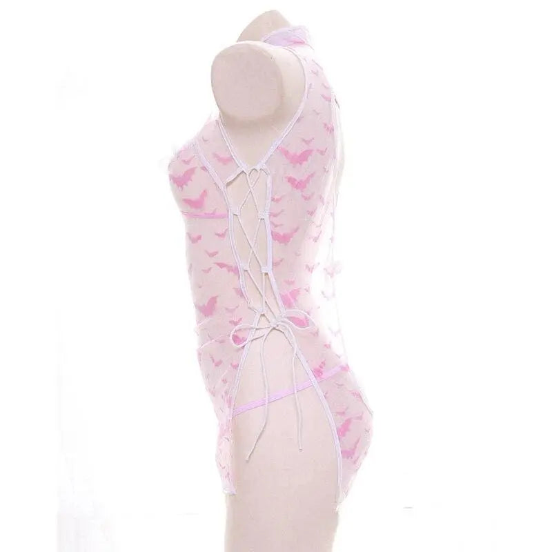 Kawaii Pink Transparent Cheongsam Pajamas Lingerie EG082 - Egirldoll