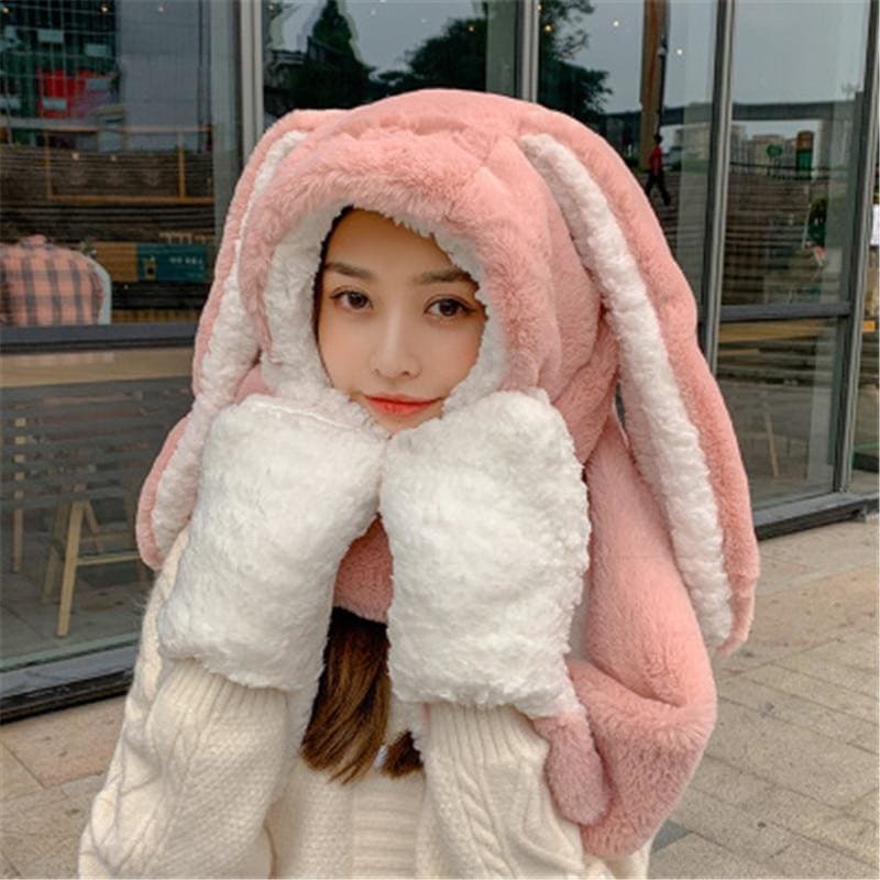 Kawaii Rabbit Hat long Ears Cute Cartoon Plush Cap For Winter FY034 - Egirldoll