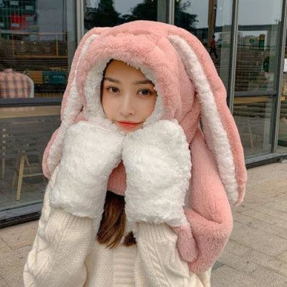 Kawaii Rabbit Hat long Ears Cute Cartoon Plush Cap For Winter FY034 - Egirldoll