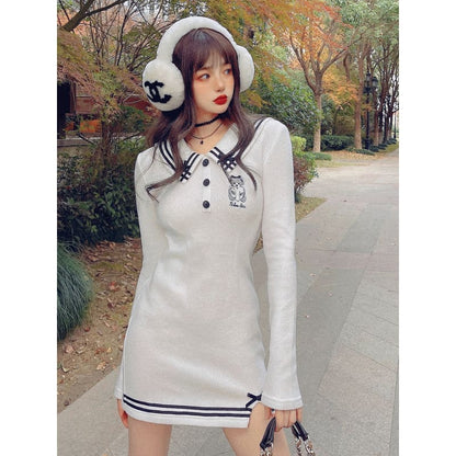 Kawaii Soft Girl Pink Warm Wool Knitted Dress ON109 - Egirldoll