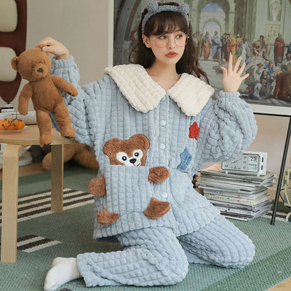 Kawaii Styles Lovely Cartoon Plush Pajamas ON265 - Egirldoll