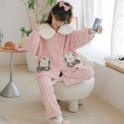 Kawaii Styles Lovely Cartoon Plush Pajamas ON265 - Egirldoll