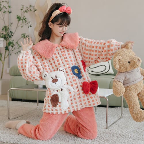 Kawaii Styles Lovely Cartoon Plush Pajamas ON265 - Egirldoll