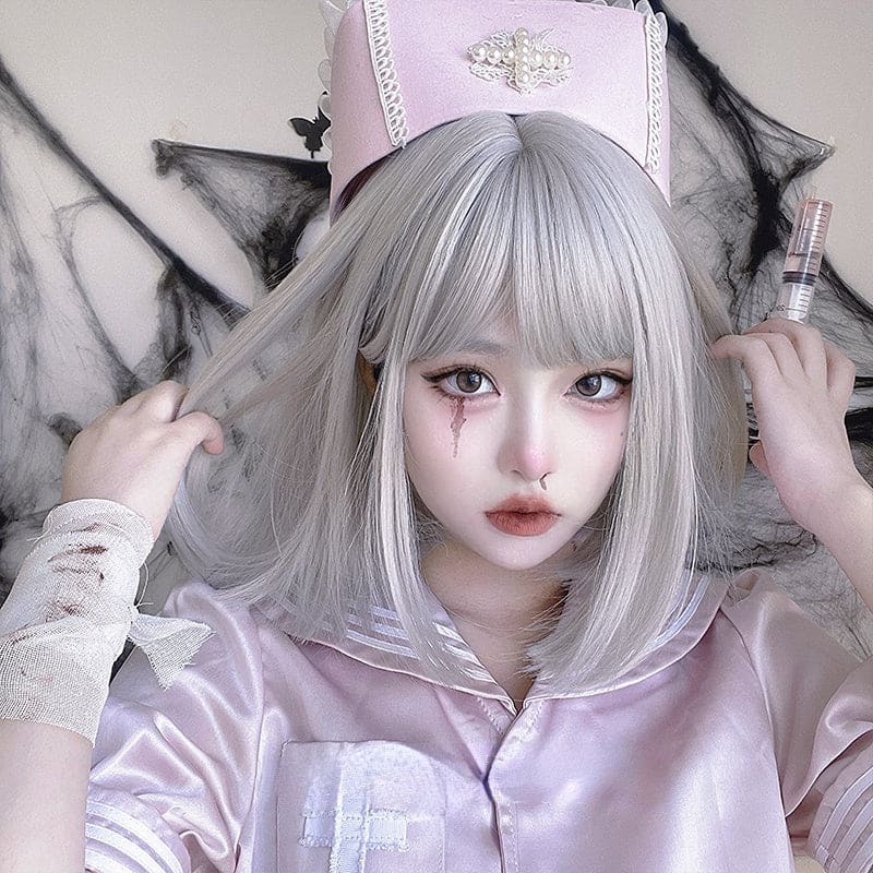 Kim Angel Harajuku Lolita Bobo Silver Wig ON276 - Egirldoll