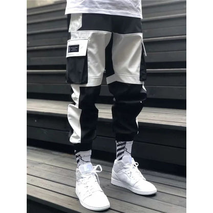 Korean Hip Hop Joggers Letter Ribbons Cargo Pants BE218 - Egirldoll