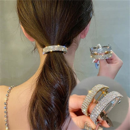 Korean Metal Rhinestone Hair Ponytail Clip BE349 - Egirldoll