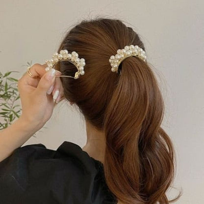 Korean Metal Rhinestone Hair Ponytail Clip BE349 - Egirldoll