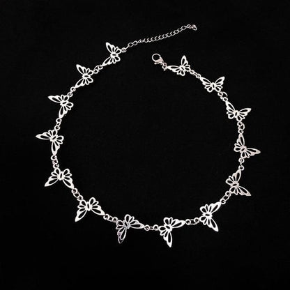 Kpop Goth Metal Hollow Heart Neck Chains Choker EE0735 - Egirldoll