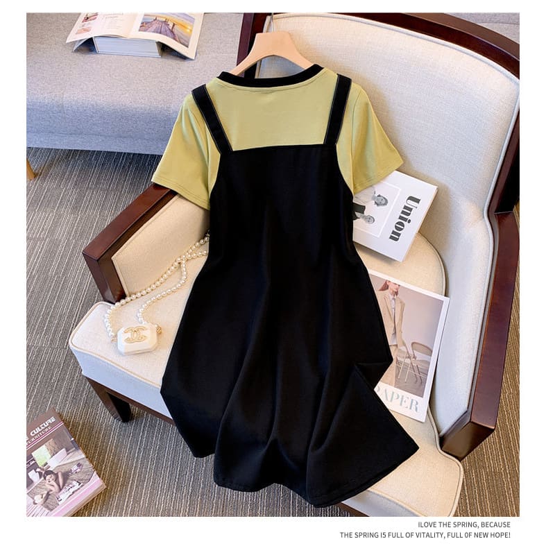 L-4XL Lemon Fake Two Pieces Dress ON337 - Egirldoll