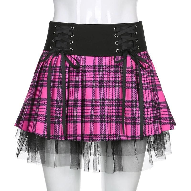 Lace Up Goth Y2K Style Skirt - Egirldoll