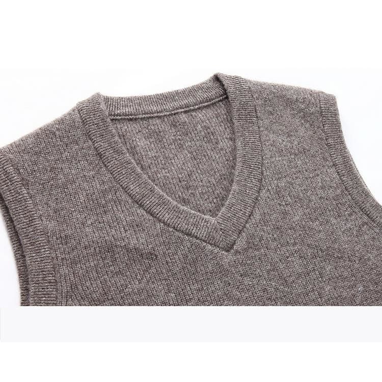 Lester - V-Neck Pure Cashmere Winter Sweater Vest - Egirldoll