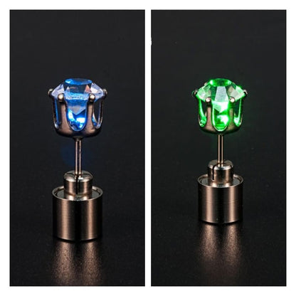 Light Up LED Bling Ear Stud Earrings Flash Zircon Ear Earrings Accessories for Party Christmas Earrings - Egirldoll