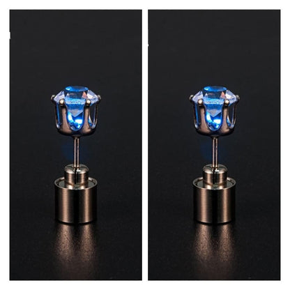 Light Up LED Bling Ear Stud Earrings Flash Zircon Ear Earrings Accessories for Party Christmas Earrings - Egirldoll