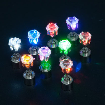 Light Up LED Bling Ear Stud Earrings Flash Zircon Ear Earrings Accessories for Party Christmas Earrings - Egirldoll