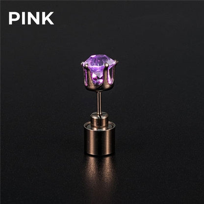 Light Up LED Bling Ear Stud Earrings Flash Zircon Ear Earrings Accessories for Party Christmas Earrings - Egirldoll