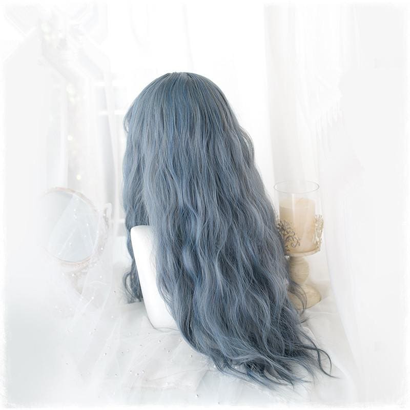 Lolita Blue Gray Wavy Long Curly Wig EG15443 - Egirldoll