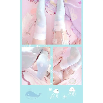 Lolita Cosplay Ocean AcalephCute Harajuku Over-knee Stockings EG15522 - Egirldoll