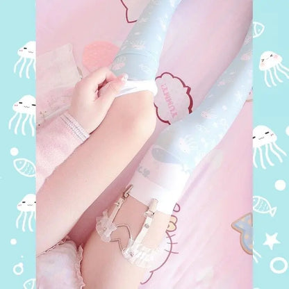 Lolita Cosplay Ocean AcalephCute Harajuku Over-knee Stockings EG15522 - Egirldoll