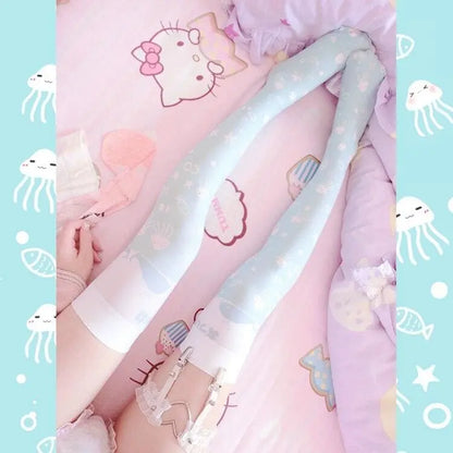 Lolita Cosplay Ocean AcalephCute Harajuku Over-knee Stockings EG15522 - Egirldoll