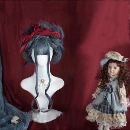 Lolita Fog Blue Long Curly Wig SP16298 - Egirldoll