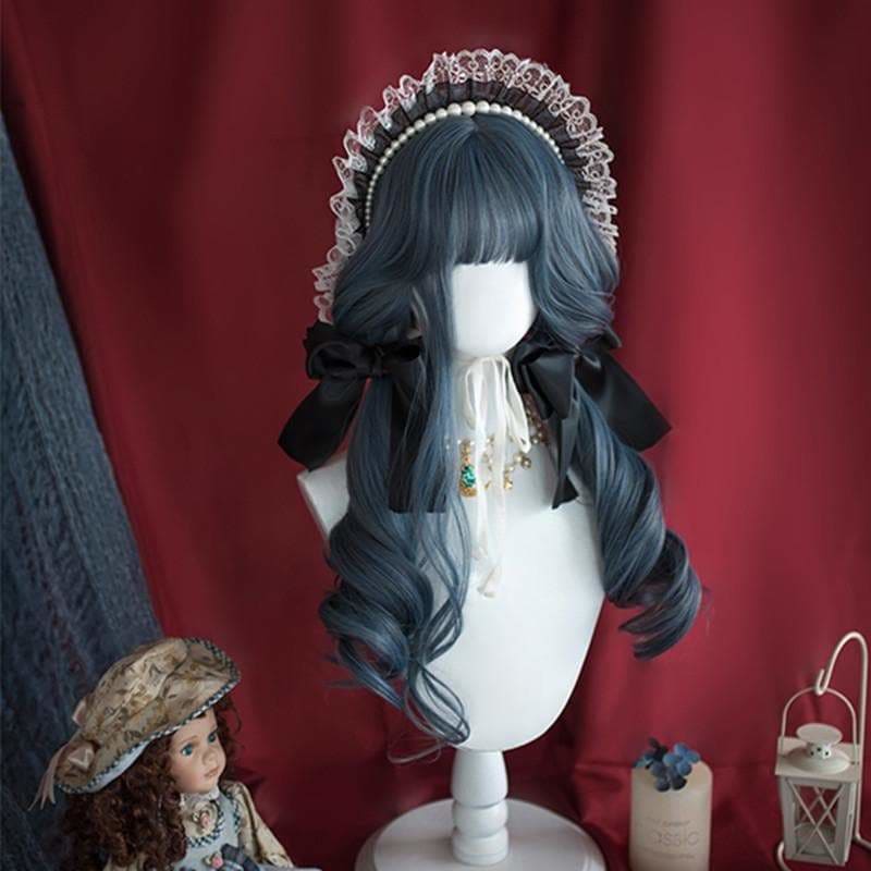 Lolita Fog Blue Long Curly Wig SP16298 - Egirldoll