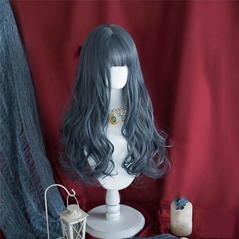 Lolita Fog Blue Long Curly Wig SP16298 - Egirldoll