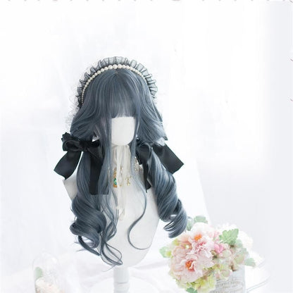 Lolita Fog Blue Long Curly Wig SP16298 - Egirldoll