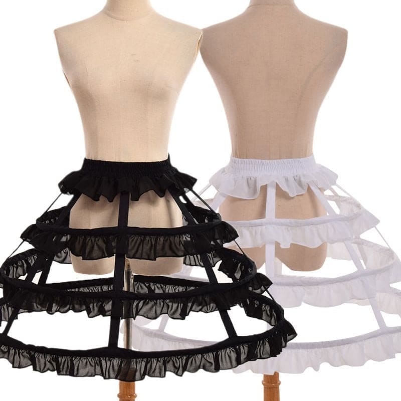 Lolita Hollow Lotus Leaf Lace Skirt Dress Lining EG16705 - Egirldoll
