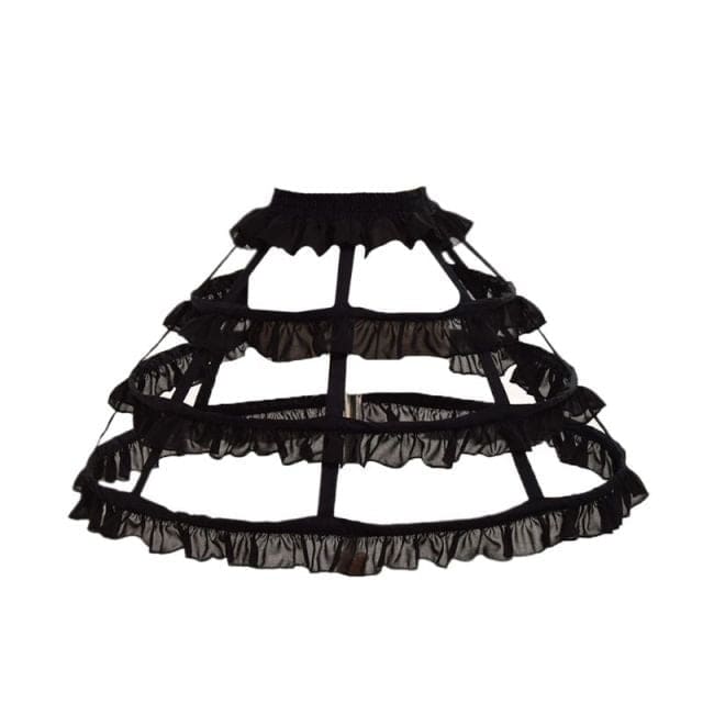 Lolita Hollow Lotus Leaf Lace Skirt Dress Lining EG16705 - Egirldoll