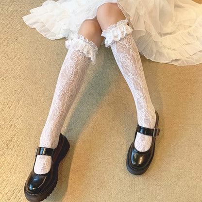 Lolita Lace Stockings Love Heart Rivet Leg Ring EG15716 - Egirldoll